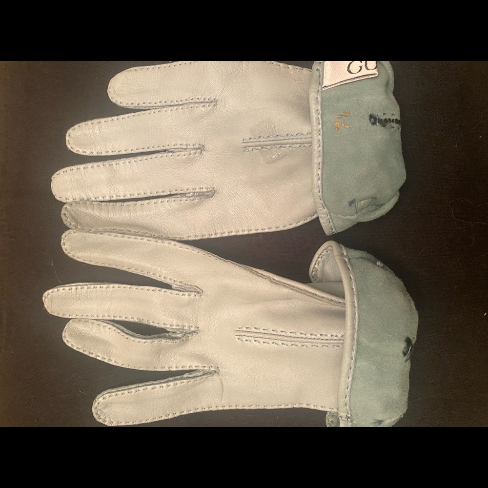 GUCCI SOFT LEATHER ROBIN EGG BLUE GLOVES
